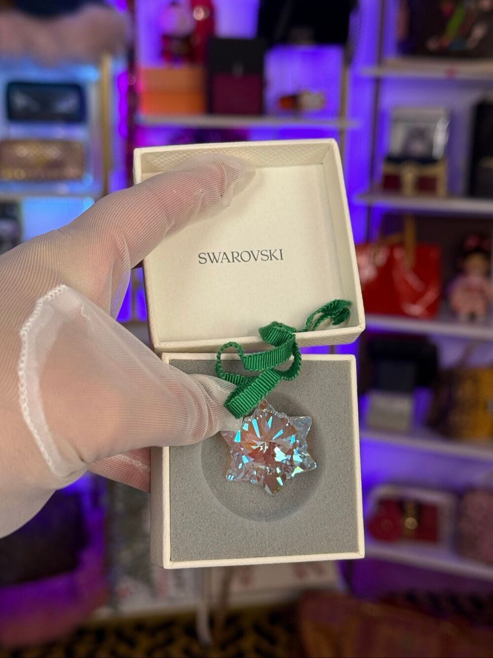 Swarovski Christmas Little Star Ornament AB Crystal New in Box Authentic